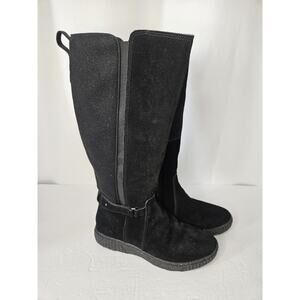 Clarks Collection Suede Tall Shaft Boots Caroline Style Black Women's 6.5 28710